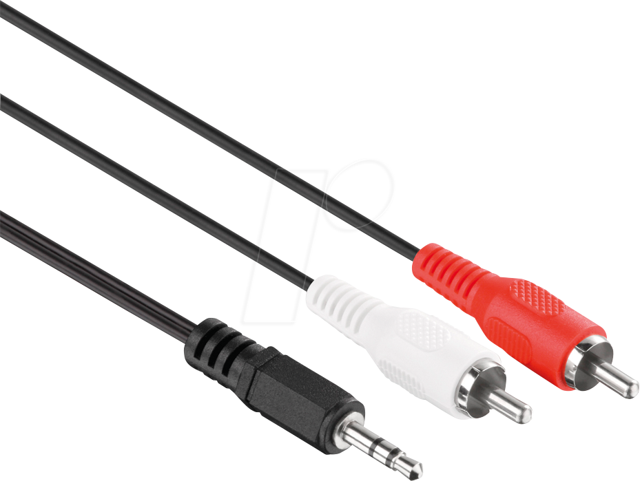 HDS C030-025-V2 - Audio Kabel, 3,5 mm Klinkenstecker auf Cinch, 2,5 m, schwarz