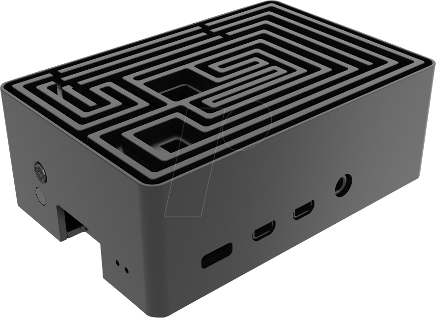 RPIC RA10-M2B - Gehäuse für Raspberry Pi 4B, Alu, schwarz