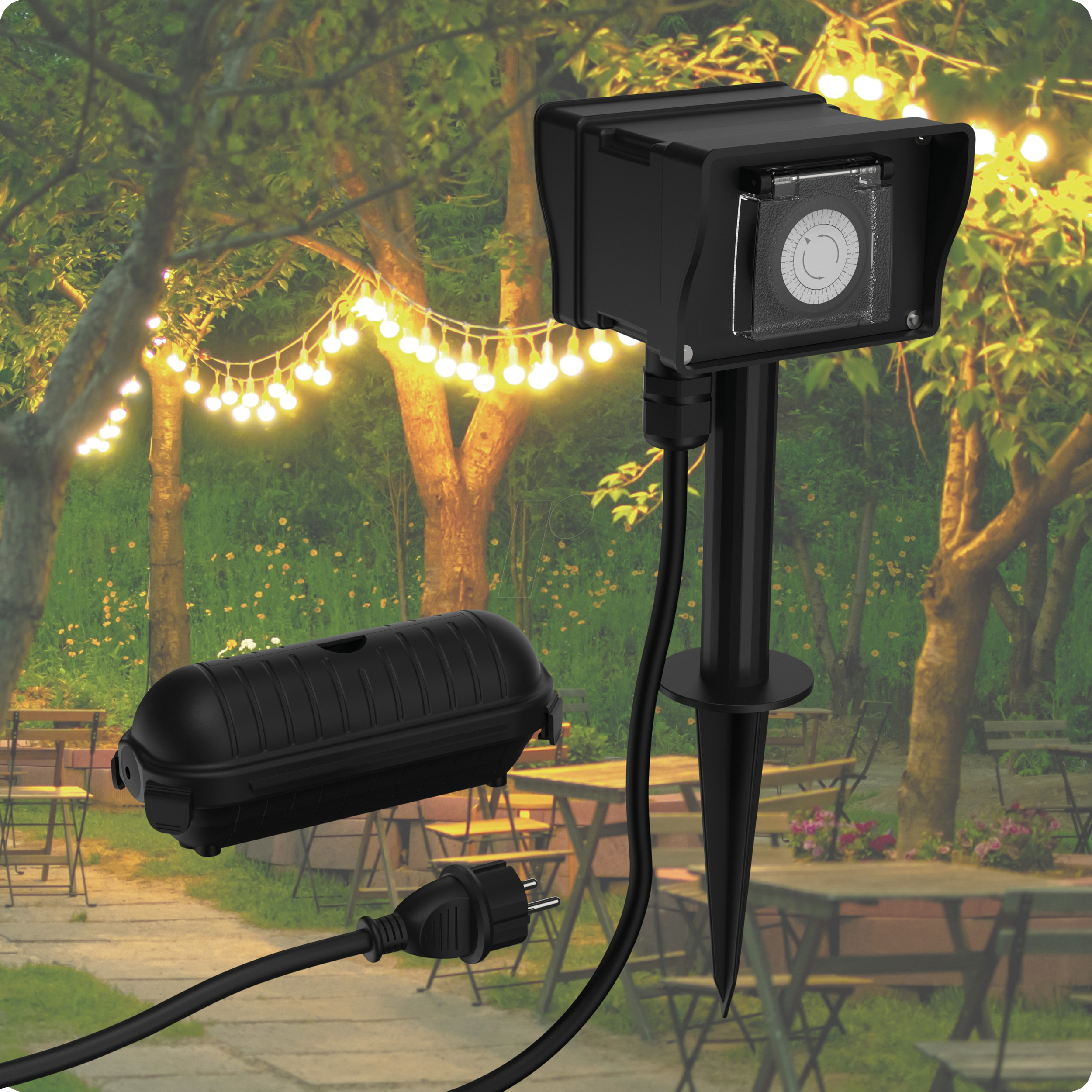 ANS 1260-0012 - Outdoor Zeitschaltuhr, mit 2 Steckdosen, AES8