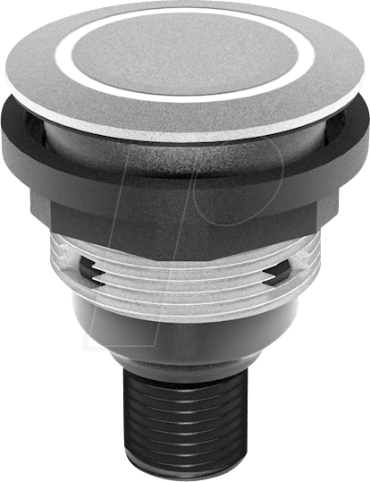 STLRGI1155C005 - Drucktaster - 1 S, Power, silber, LED-Ring grün