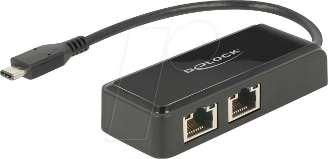 DELOCK 63927 - Adapter USB 3.0 Type-C > 2 x RJ45