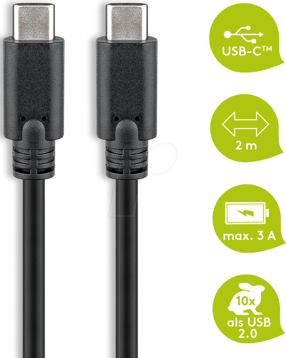 Thumbnail - GOOBAY 66508 - Kabel USB 5 Gb/s C-Stecker > C-Stecker, 2 m