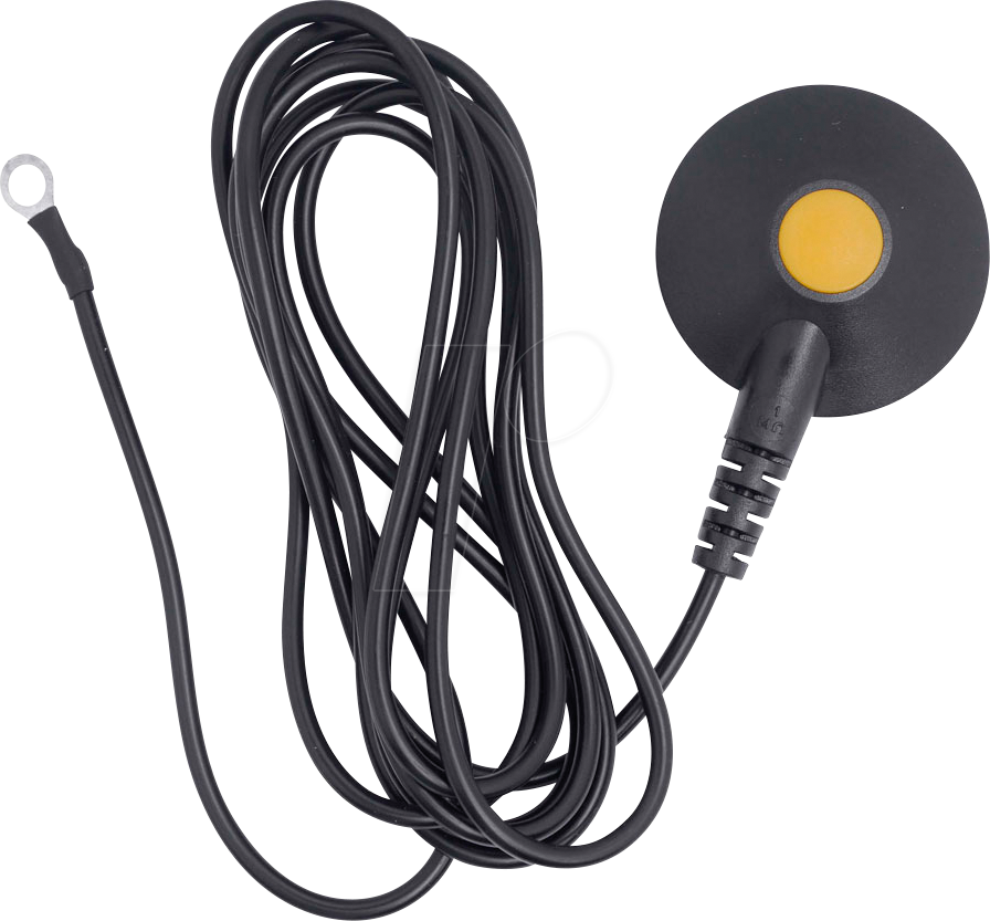 BERN 9 344 1 - ESD Ableitkabel, 1x Druckknopf 10 mm, 1x Öse M5, 1,8 m