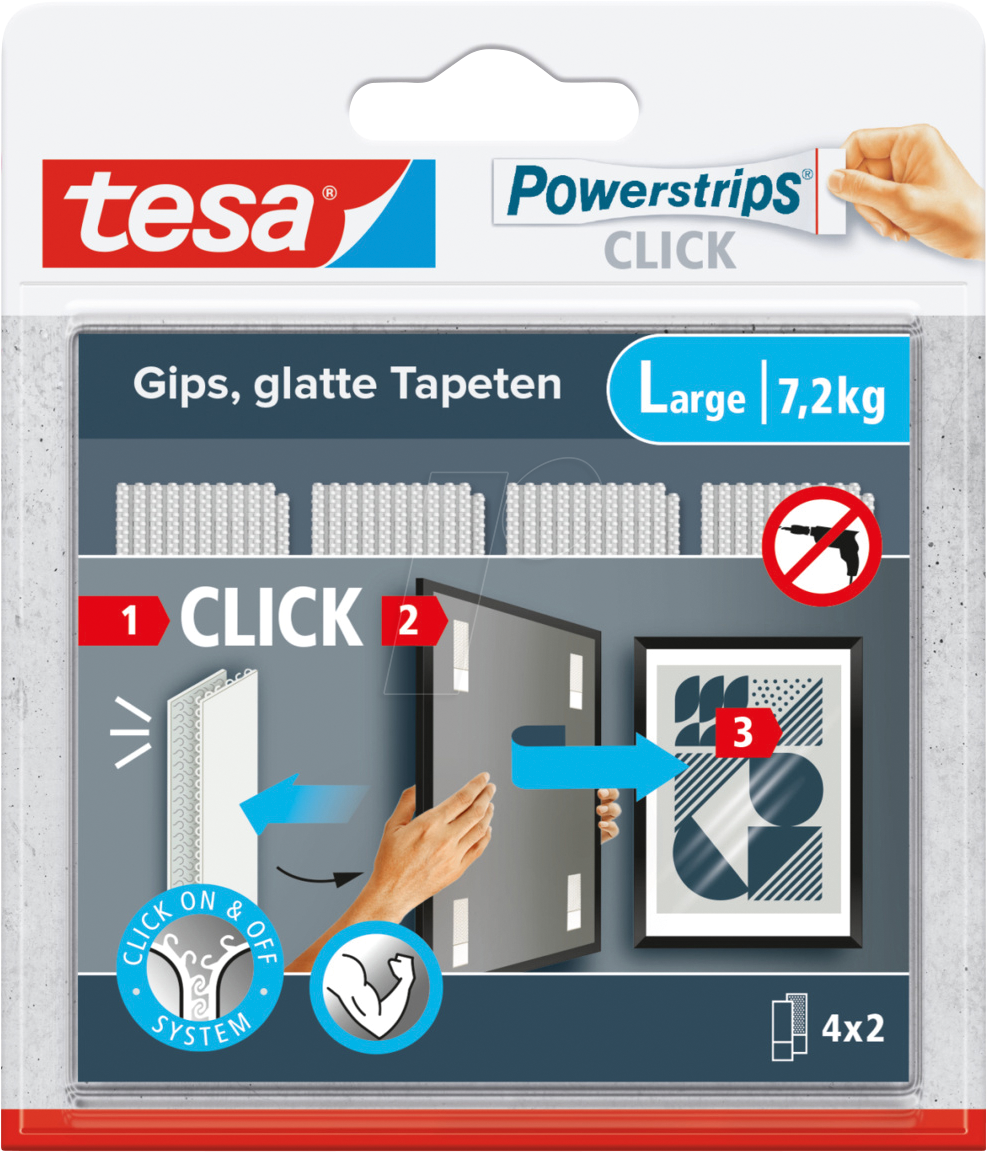 Thumbnail - TESA 77722 - Powerstrips CLICK - 4 Paar - 7,2kg