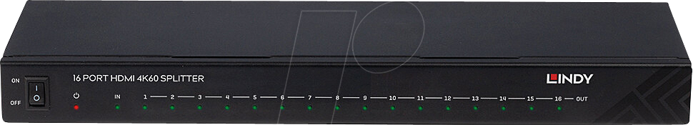 Thumbnail - LINDY 38239 - HDMI Splitter, 16 Port, 4K 60 Hz