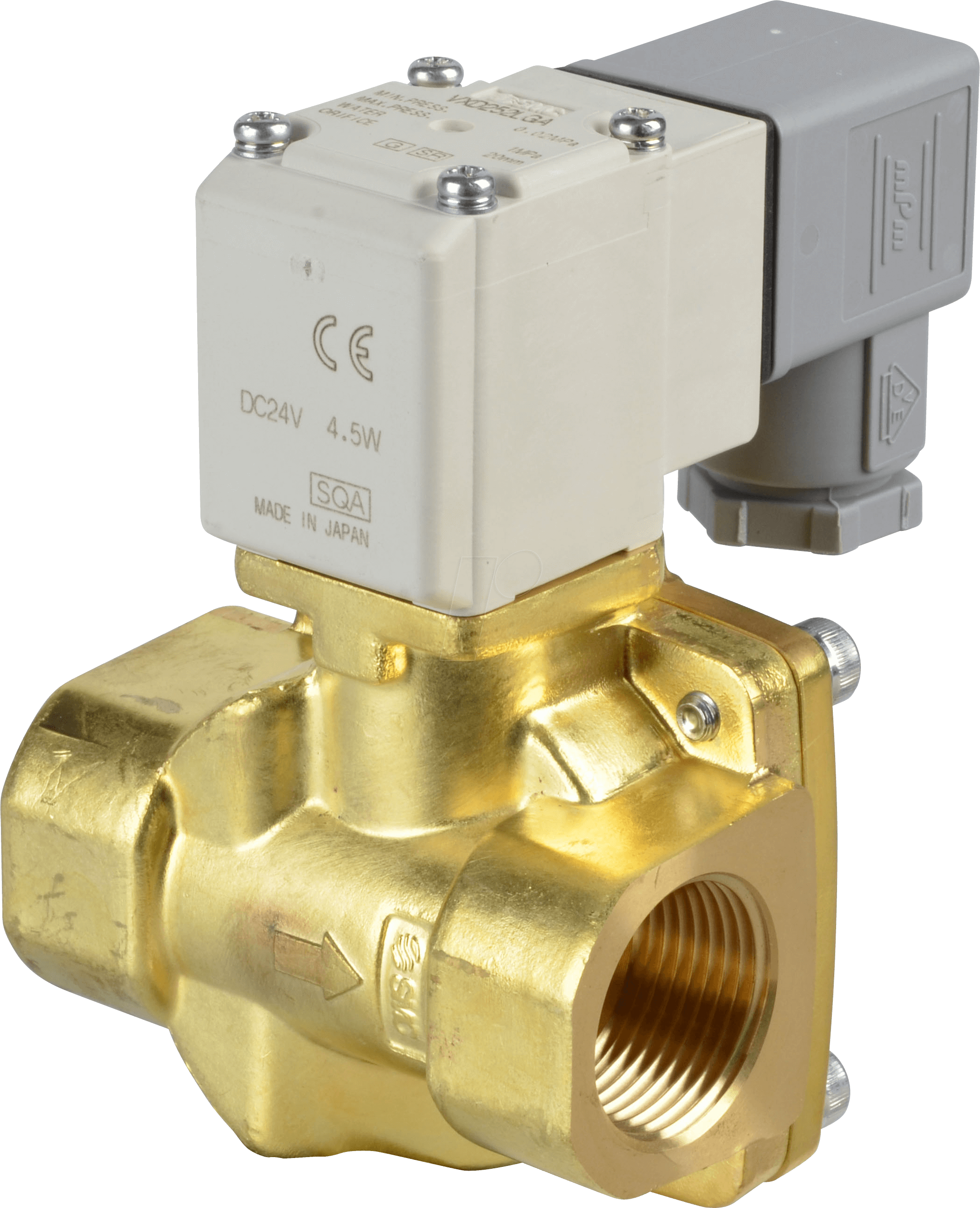 VXD252LGA - Prozessventil 2/2 für Luft/Wasser, NC, 24 VDC, Messing, G3/4