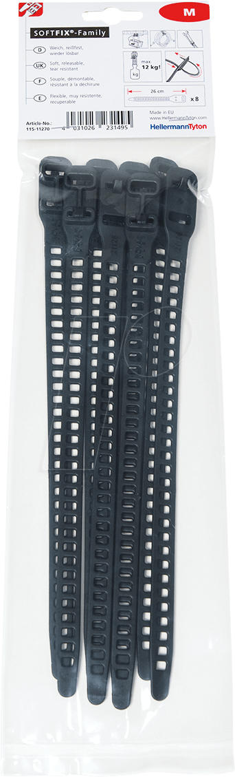 HT 115-11270 - Lösbarer Softbinder 260x11 mm, schwarz