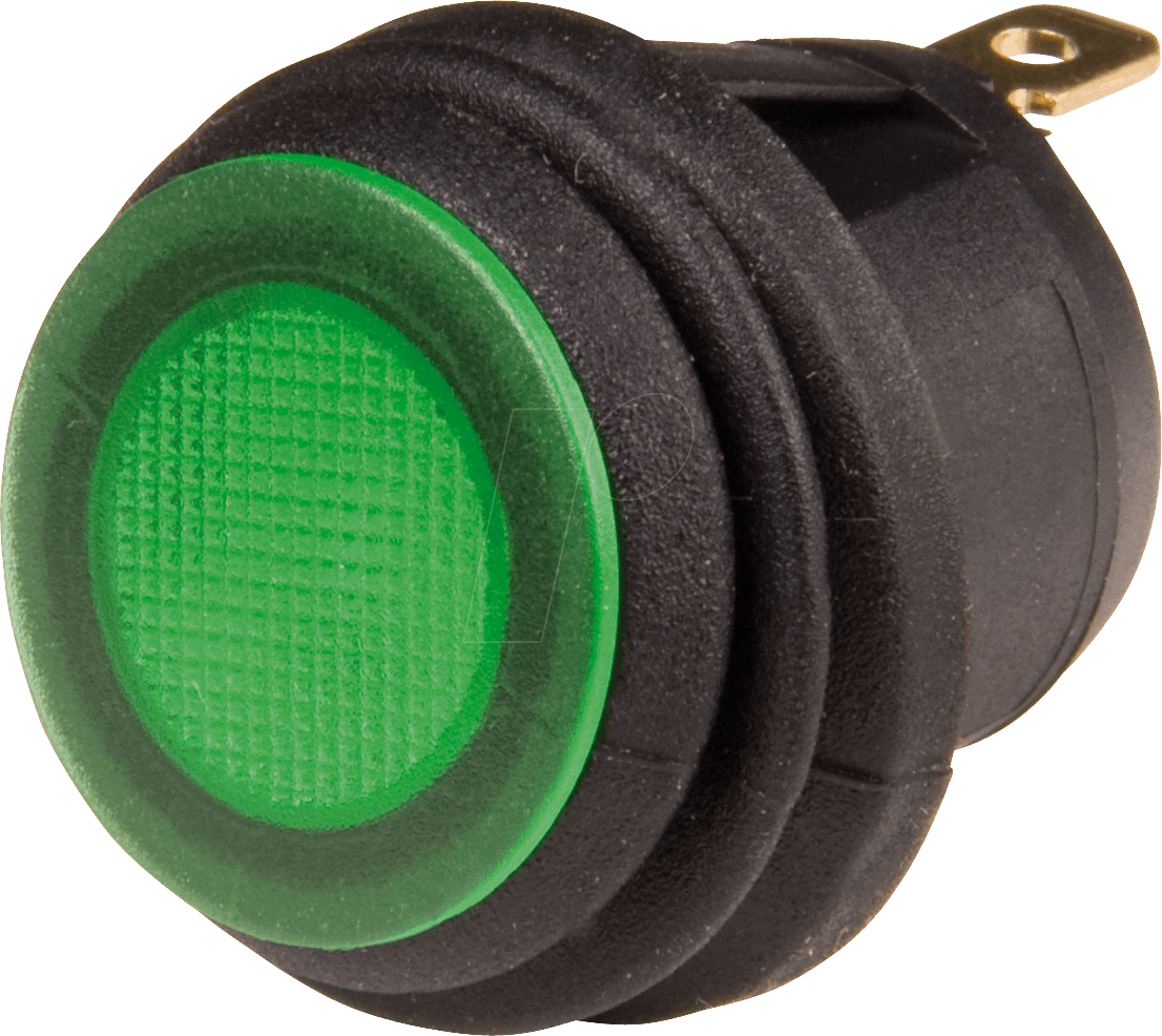 WS R13-112 N-GN - Wippenschalter rund IP65, 1x Ein - Aus, sw/gn