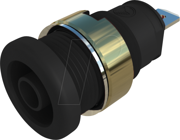 SEB 2610 F4,8 SW - Einbaubuchse, 4 mm, Faston, schwarz, gesichert