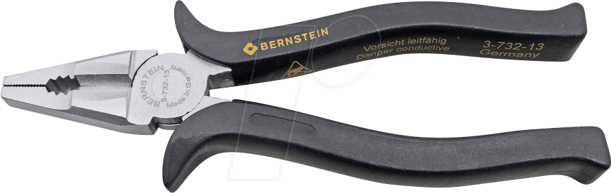 Thumbnail - BERN 3-732-13 - ESD Kombizange, ableitfähig, 165 mm, mit Hieb