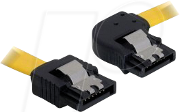 DELOCK 82496 - SATA 3 Gb/s Kabel gerade auf rechts gewinkelt 30 cm gelb