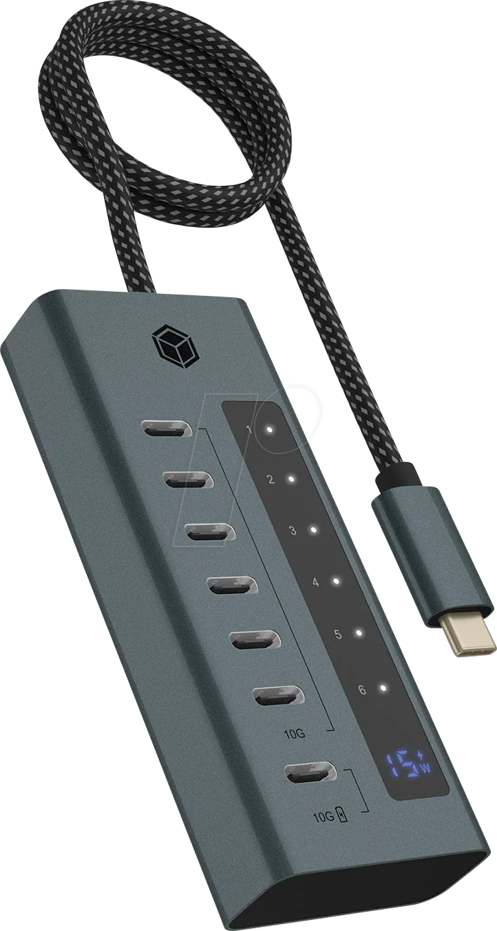 ICY HUB1457-C31 - USB 3.1 Hub, 7x USB-C