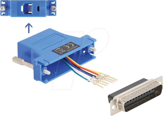 DELOCK 67095 - Adapter D-Sub 25 Pin St. > RJ12 Bu. Montagesatz, blau
