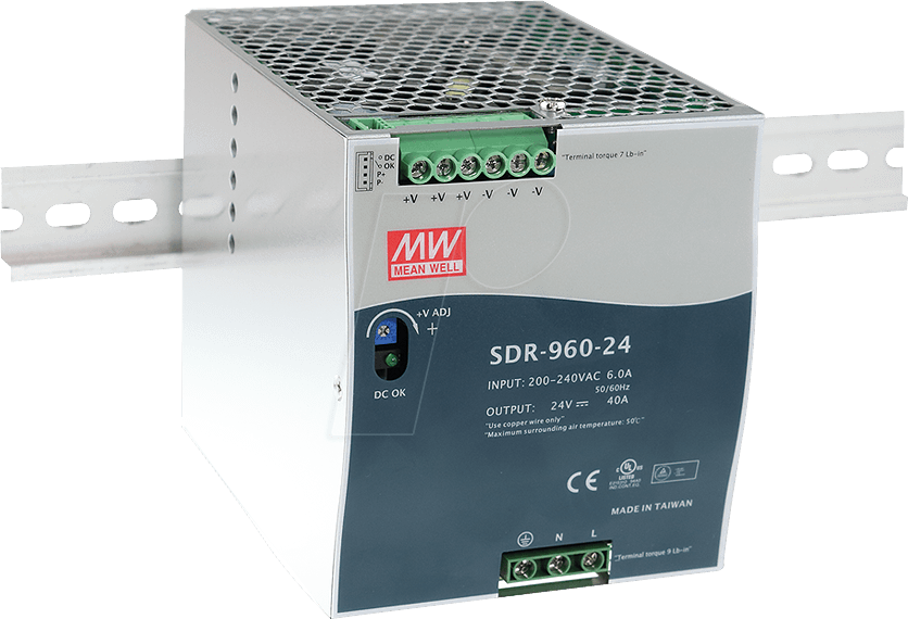 SNT MW-SDR960-48 - Schaltnetzteil, Hutschiene, 960 W, 48 V, 20 A