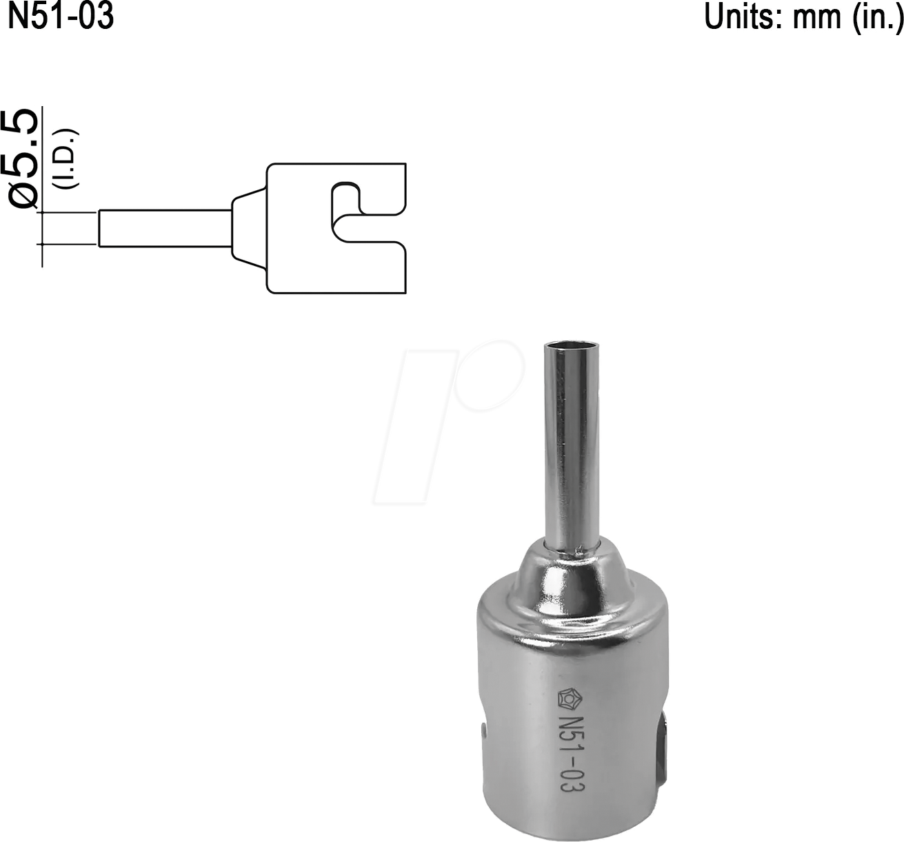 HAK N51-03 - Heißluftdüse N51-03, Schnellwechseltyp, Single, 5,5 mm