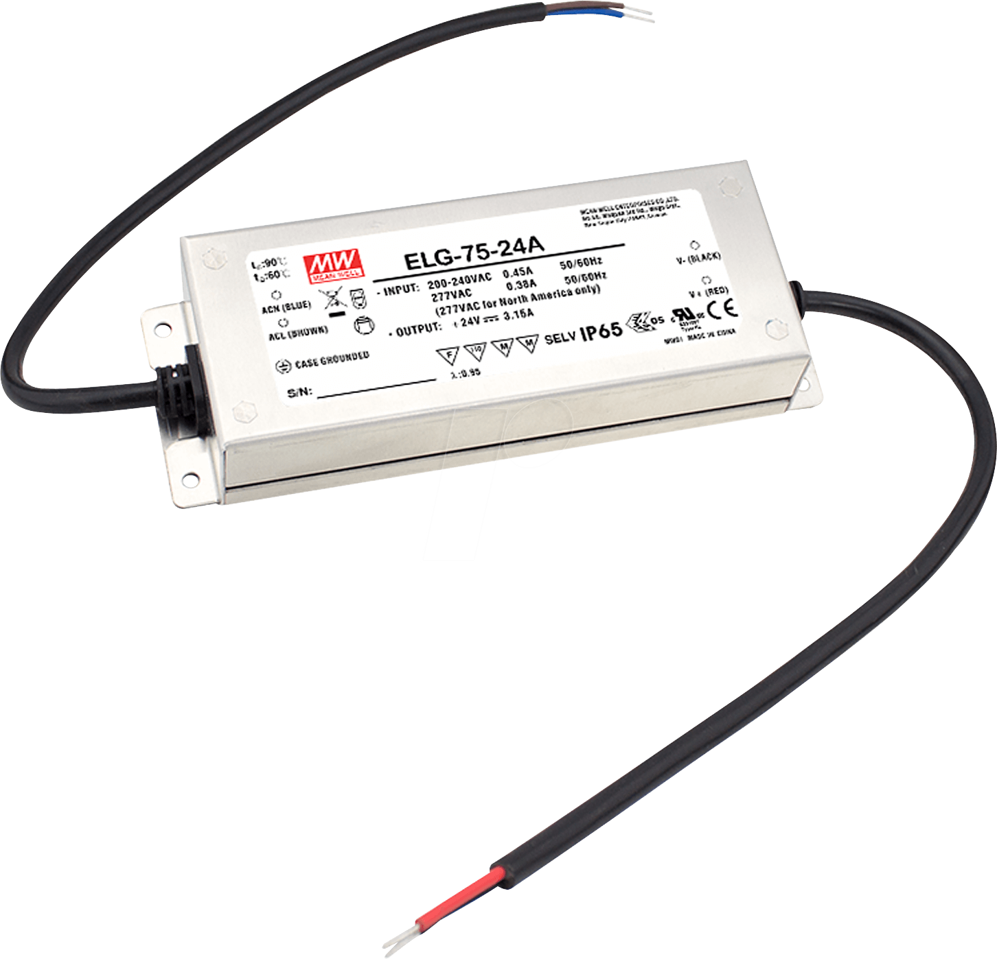 MW ELG7512B3W - LED-Trafo, 60 W, 12 V DC, 5000 mA, dimmbar