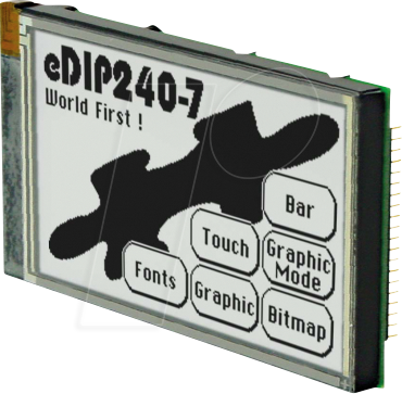 Thumbnail - LCD EDIP240J7LWT - LCD-Display, 240x128 Pixel, sw-ws positiv,Touch