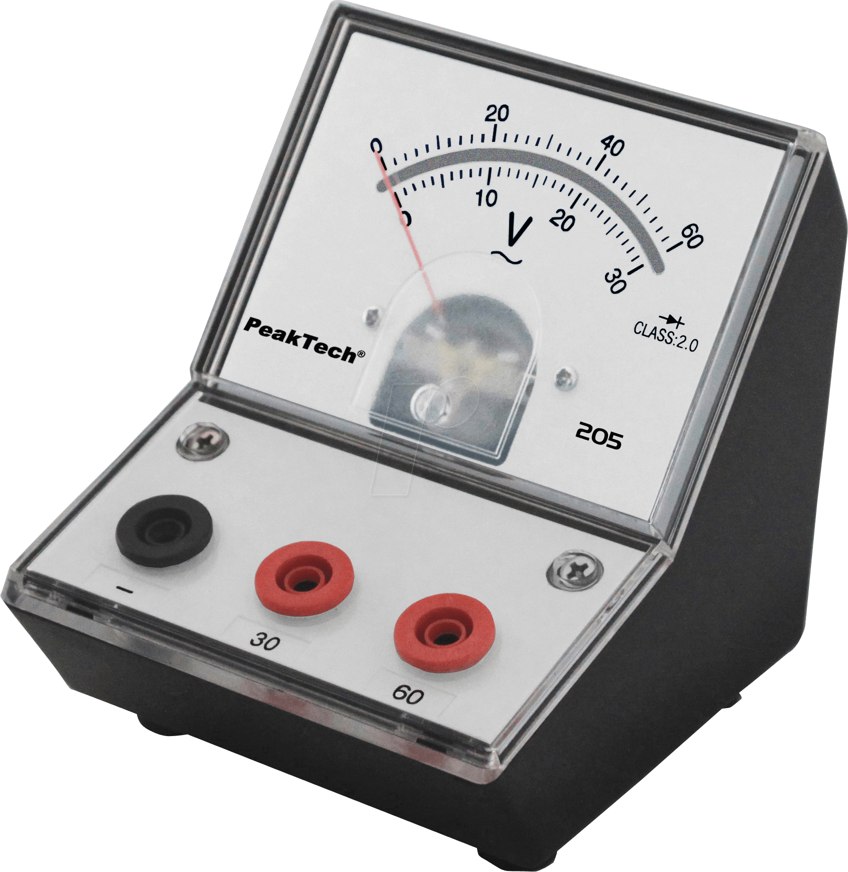 PEAKTECH 205-12 - Voltmeter, analog, Tischgerät, 0 - 30 V / 60 V AC
