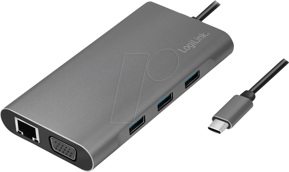 LOGILINK UA0383 - Dockingstation, USB 3.2 USB-C, HDMI, VGA, microSD/SD