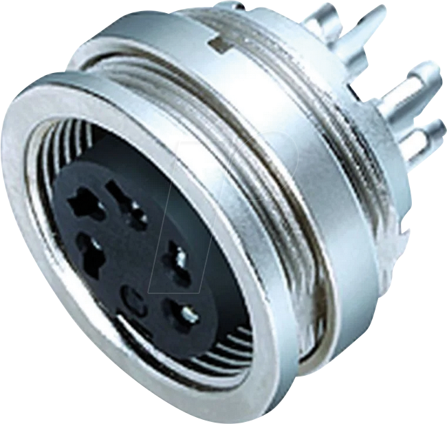 B 09 0474 00 08 - Flanschdose M16, Serie 680, 8-pol, ungeschirmt, löten, IP40