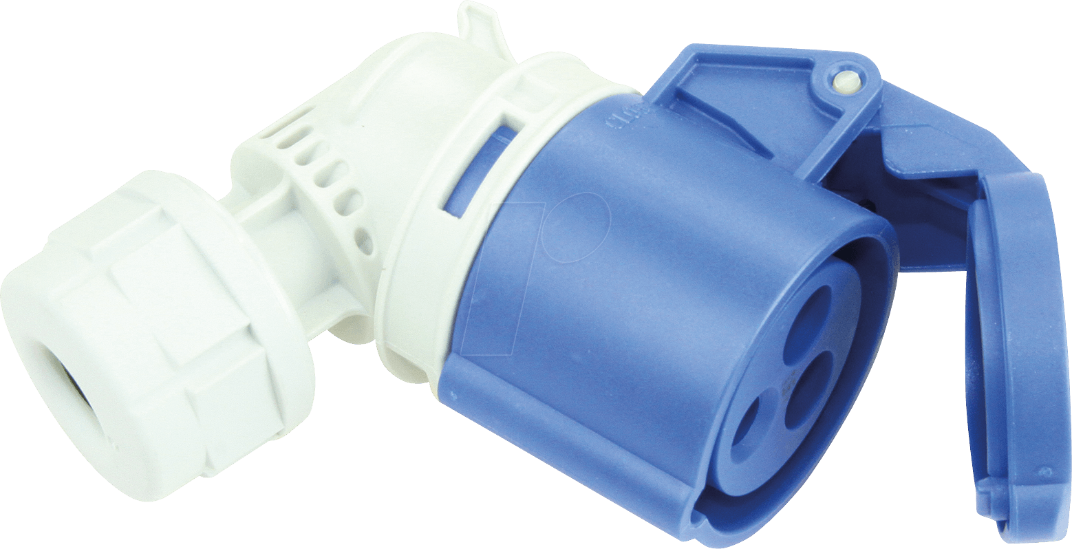 CEE-KUPP 1W16 - CEE-Kupplung, gewinkelt, 230V, 16A, blau