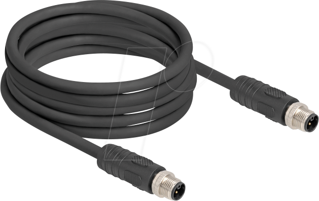 Thumbnail - DELOCK 80517 - M12 Kabel L-kodiert 4 Pin Stecker zu Stecker PUR 5 m