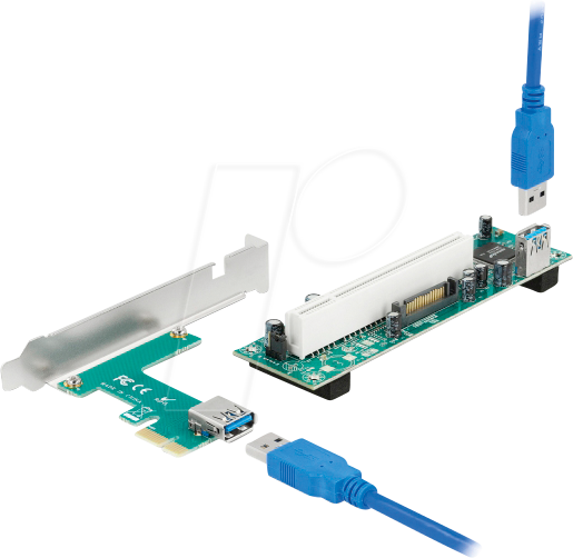 DELOCK 90065 - Konverter PCIe x1 Karte > 1 x intern PCI, Riser, 60 cm Kabel