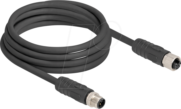 Thumbnail - DELOCK 80521 - M12 Kabel L-kodiert 4 Pin Stecker zu Buchse PUR 3 m