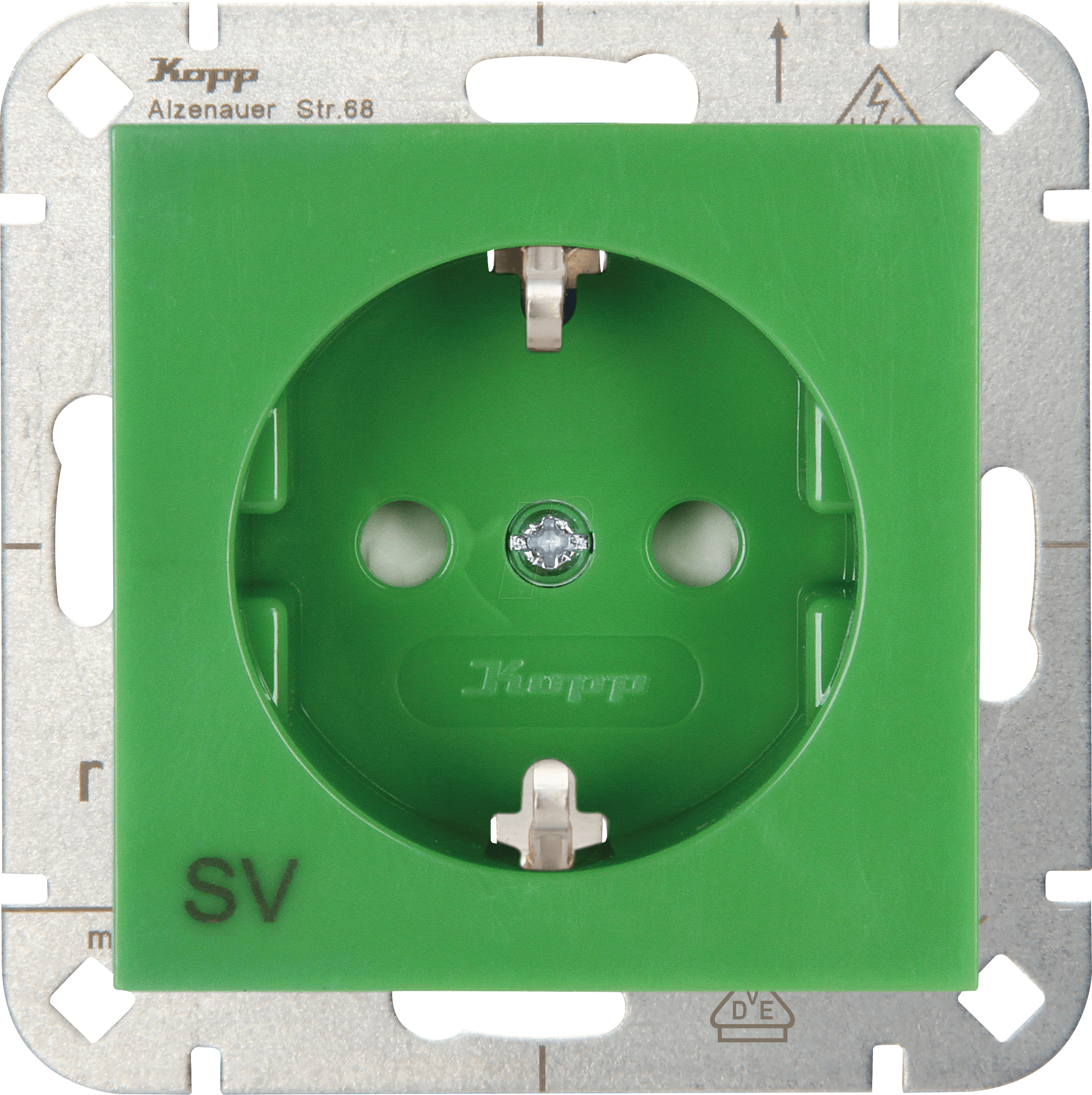 EL KO 940008004 - Unterputz-Steckdose ''SV'' mit Berührungsschutz, HK07, grün