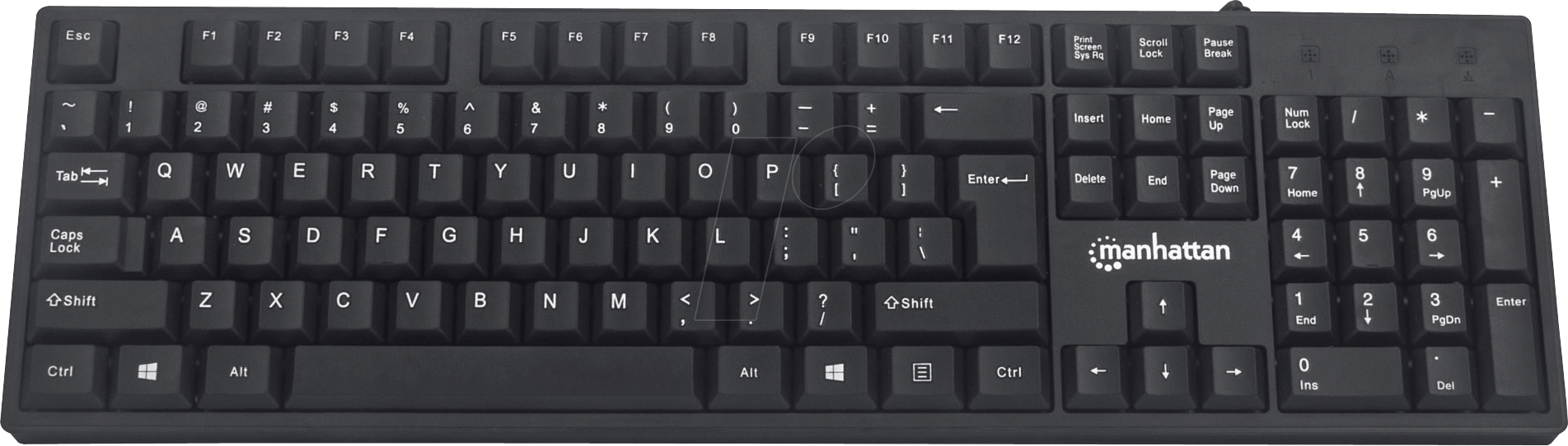 MANHATTAN 179324 - Tastatur, USB, schwarz, Layout:DE