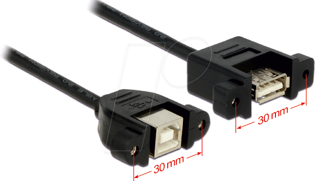 DELOCK 85108 - USB 2.0 Kabel, B Buchse auf A Buchse, 1 m