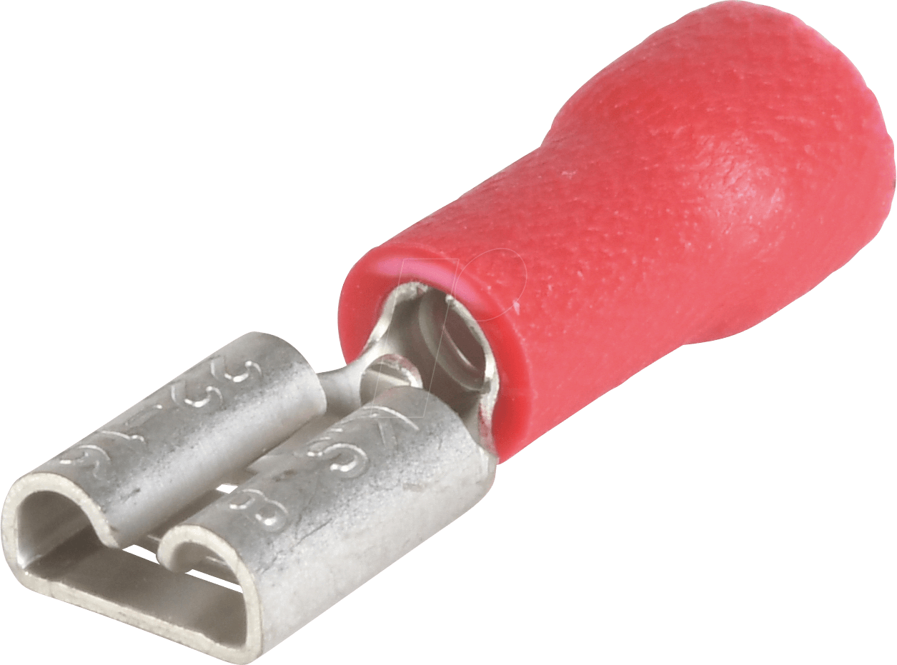 VT FSH-R-4,75 - Flachsteckerhülse, Breite: 4,75mm, rot