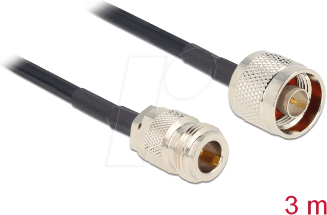 DELOCK 88682 - HF Antennenkabel, N Stecker > N Buchse, 3m