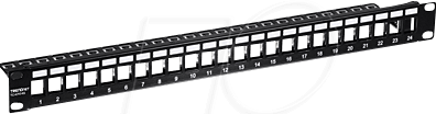 Thumbnail - TRN TC-KP24S - 19'' Patchpanel für 24x Keystone Module, schwarz