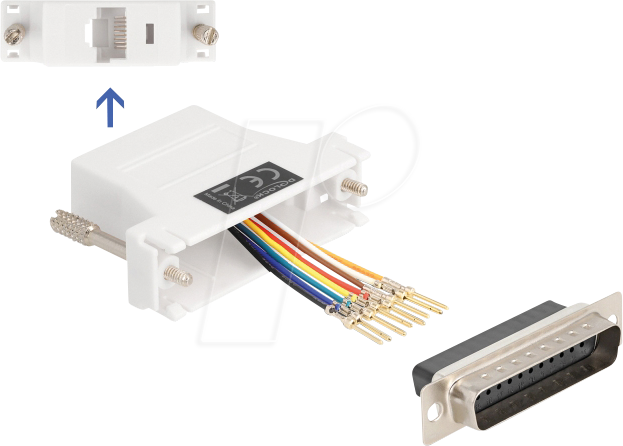 Thumbnail - DELOCK 67114 - Adapter D-Sub 25 Pin St. > RJ45 Bu. Montagesatz, weiß