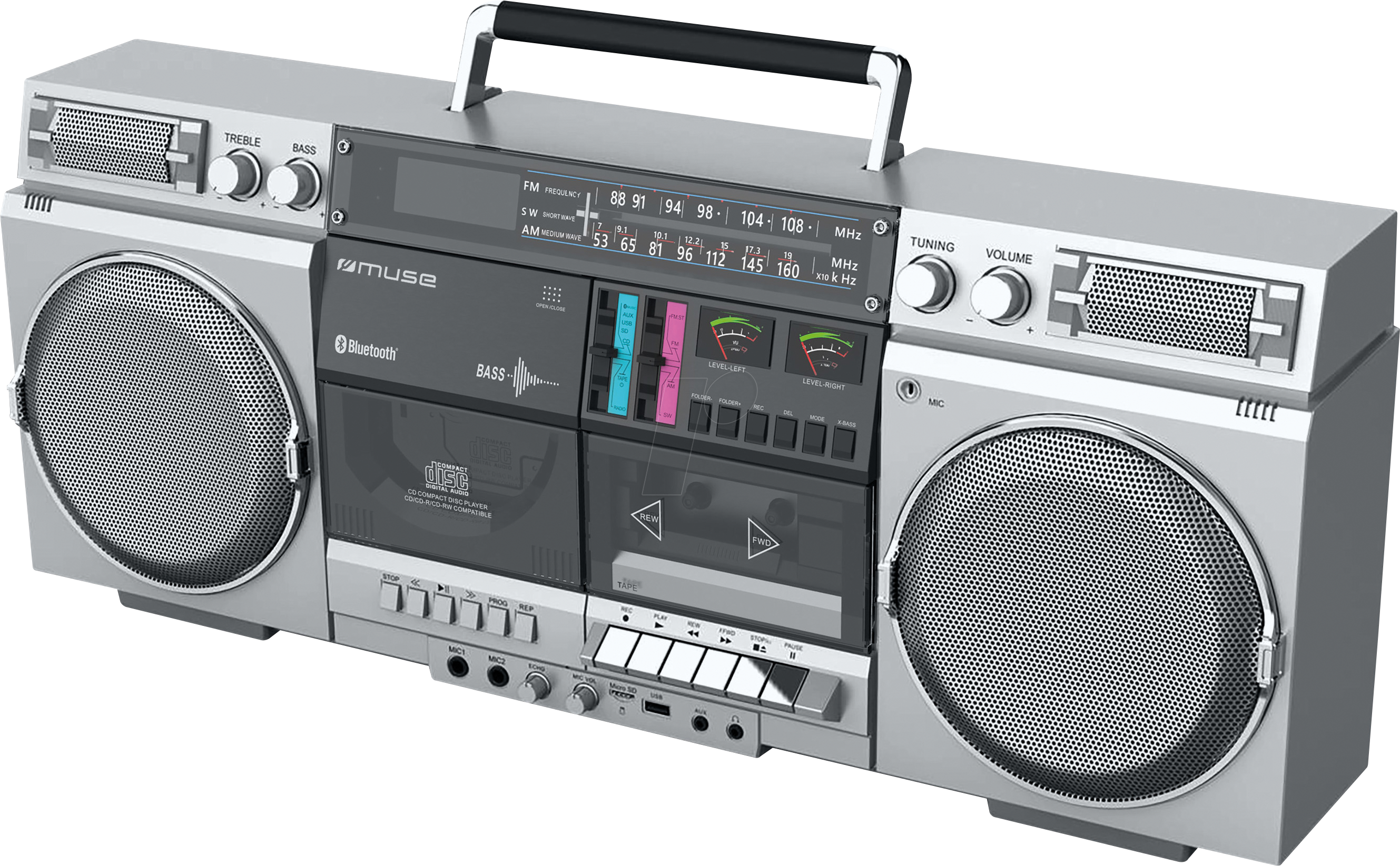 MUSE M-380 SI - Boombox M-380 mit Radio, CD, Kassette und Bluetooth