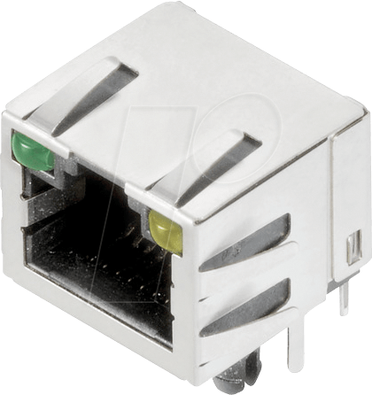 CAT5 T1U 2.8E4G - RJ45 Buchse 90°, THT Cat.5