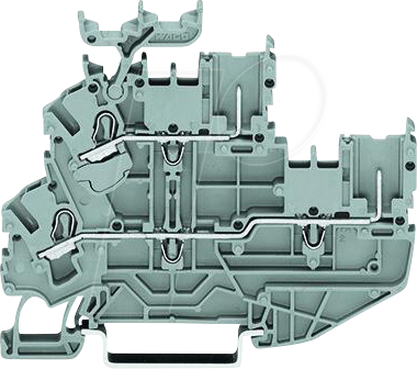 WAGO 2022-2231 - 1-Leiter/1-Pin-Doppelstock-Basisklemme, 2,5 mm², grau