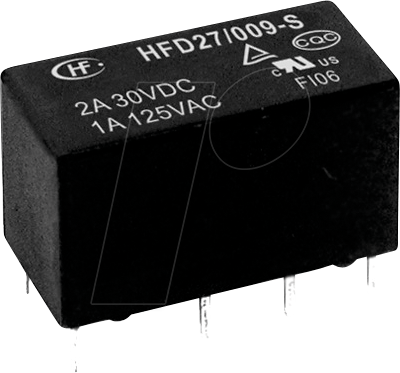 HFD27-012-S - Signal-Relais subminiatur, 12 V DC, 2 A, 2 Wechsler