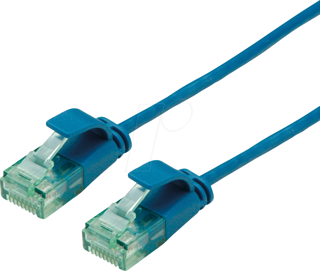 Thumbnail - ROLINE 21453440 - Patchkabel Cat.6a (Class EA) UTP, Slim, blau, 0,15 m