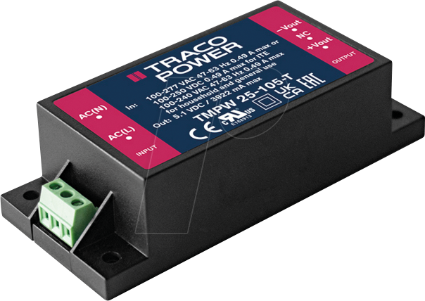 TMPW 25-112-T - Schaltnetzteil, geschlossen, 25 W, 90 - 305 VAC, 12 VDC, 2,0 A