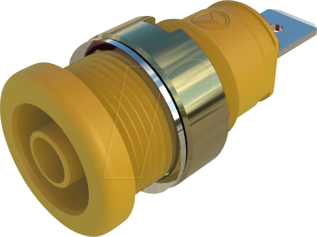 SEB 2620 F6,3 GE - Einbaubuchse, 4 mm, Faston, gelb, gesichert