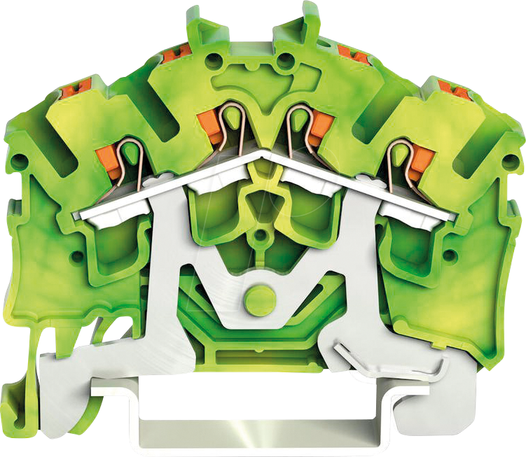 WAGO 2202-6407 - Schutzleiterklemme, 4-Leiter, Ø 0,25 - 4 mm²