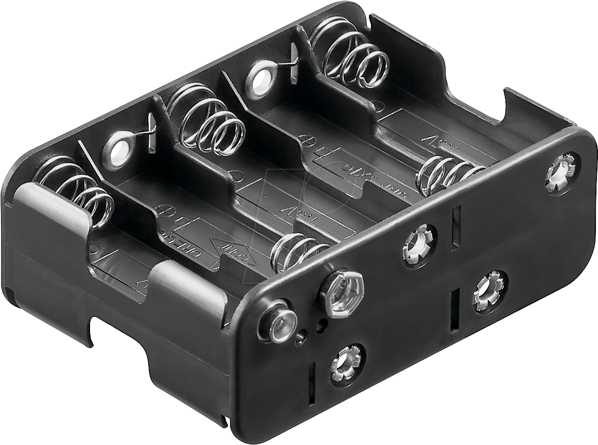 HALTER 10XUM3QDK - Batteriehalter für 10 Mignonzellen (AA), Druckknopf