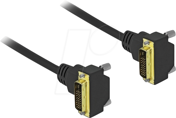 DELOCK 85907 - DVI Kabel 18+1 Stecker gewinkelt zu 18+1 Stecker gewinkelt 3 m