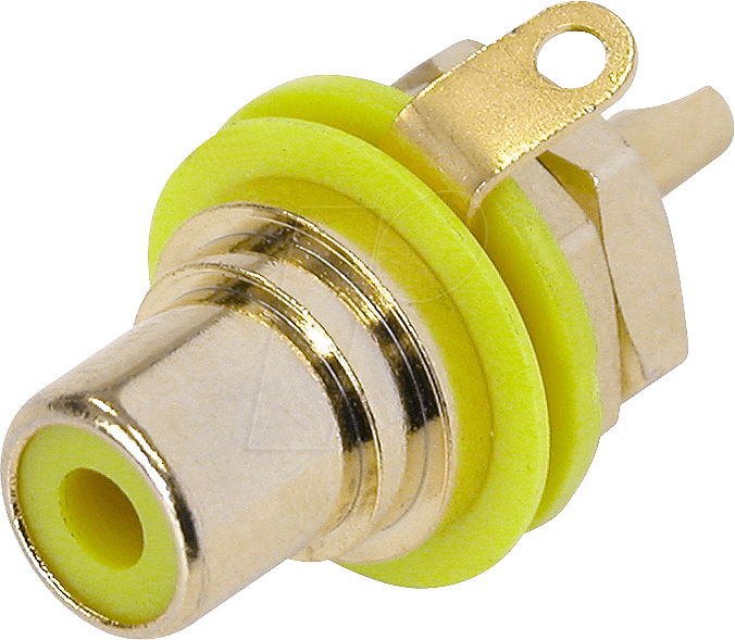 NEUTRIK NYS367-4 - Cinch-Einbaubuchse, Farbcodierung gelb, vergoldete Kontakte