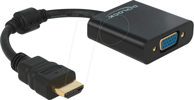 DELOCK 65512 - HDMI Adapter, HDMI-A Stecker auf VGA Buchse