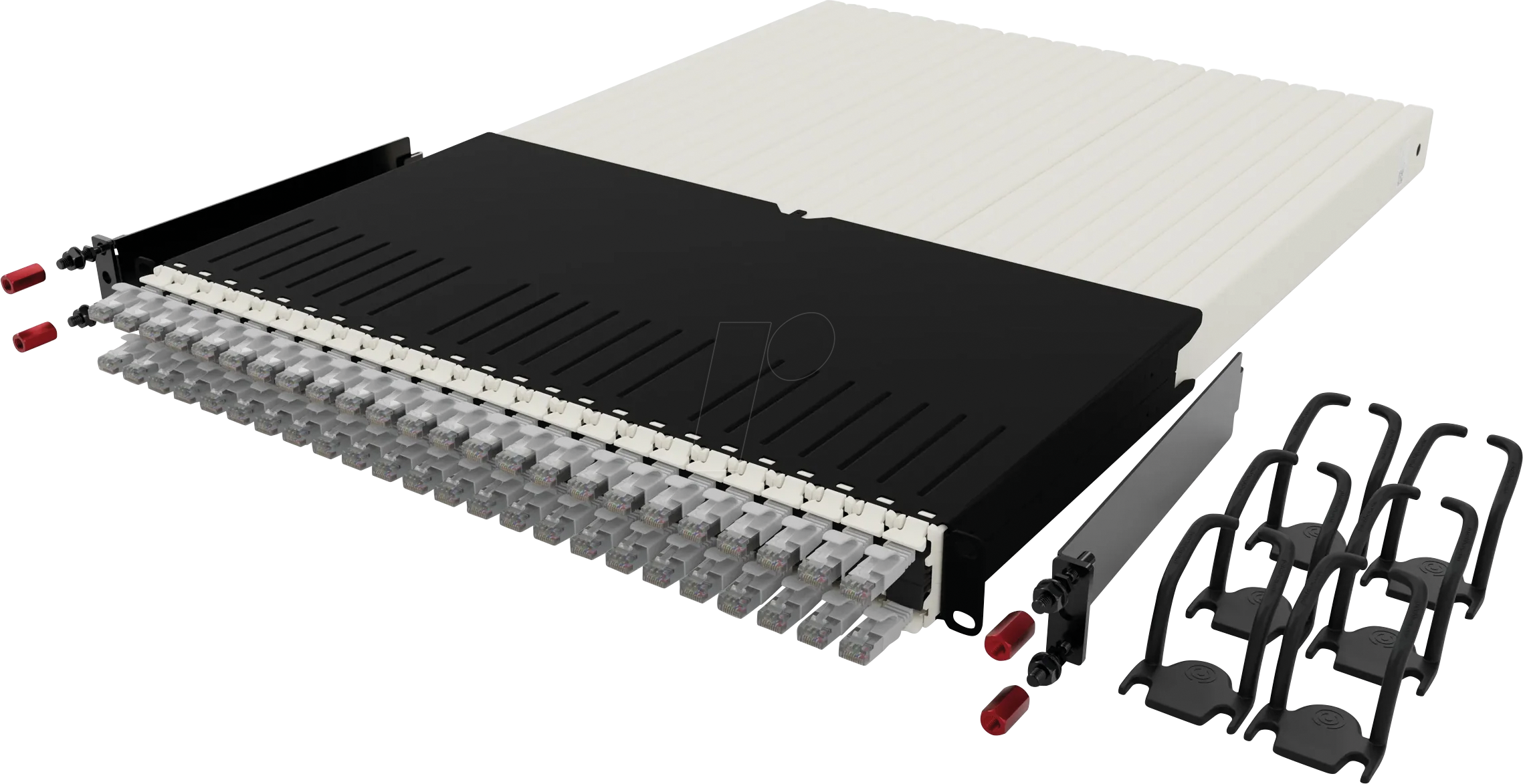 PB PONE30STPSL - Kabelmanagementsystem, 24-Port, Cat.6a STP, 1,8 m, grau