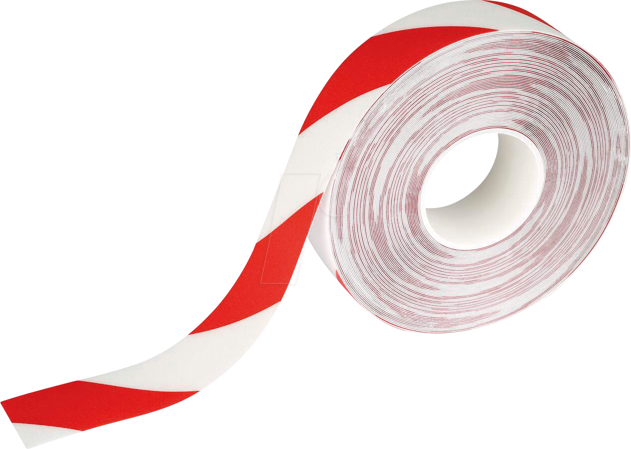 DURABLE 1726132 - Bodenmarkierungsband, rot/weiß, 50mm x 30 m