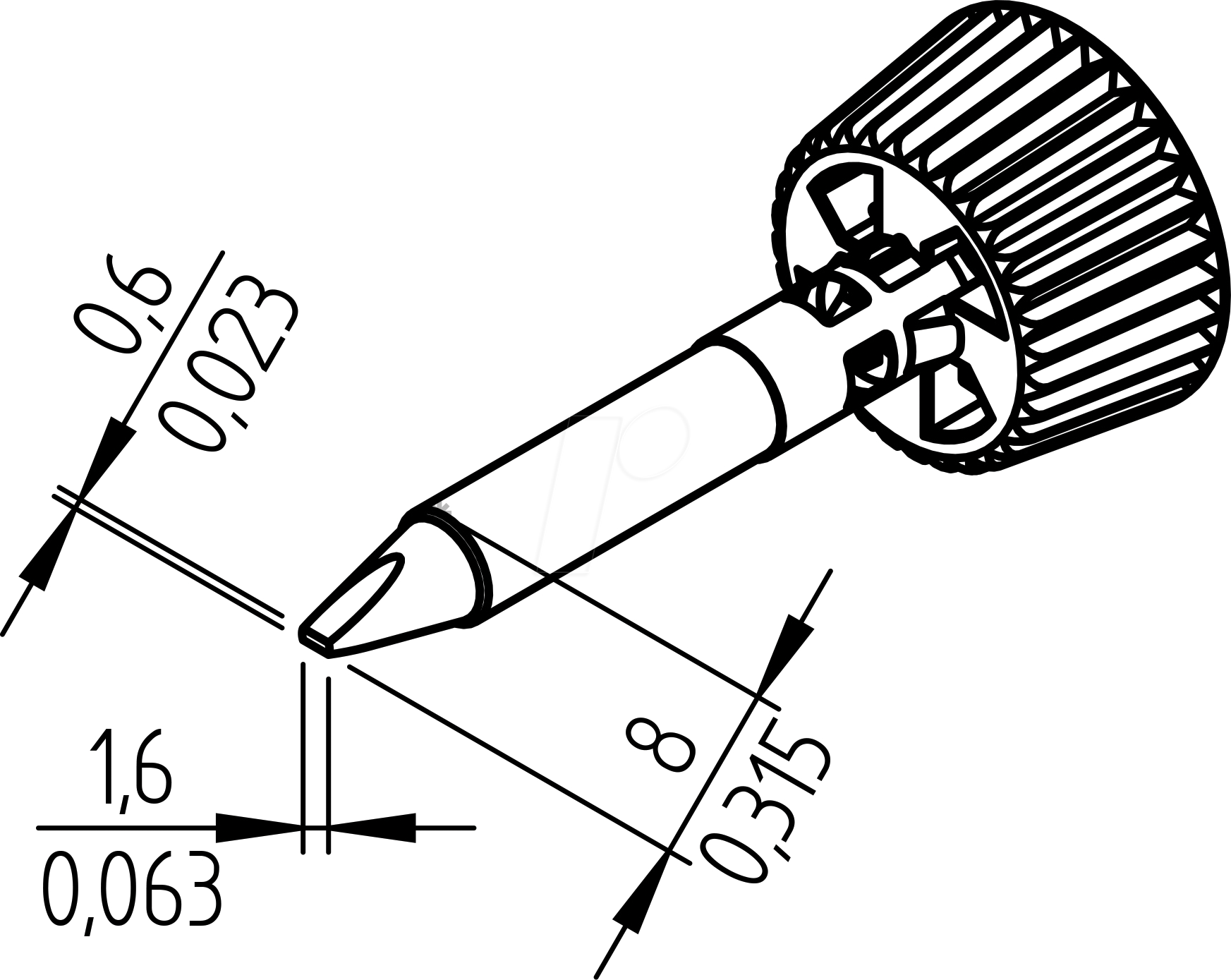 Thumbnail - ERSA 0142CDLF16 - Ersadur Lötspitze, 1,6 mm meißelförmig